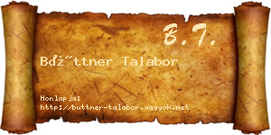 Büttner Talabor névjegykártya